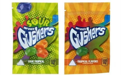 Sour Gushers – Tropical 500mg